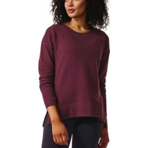 Athleta Women's Plum Purple Coaster Luxe Waffle Pullover Sweatshirt